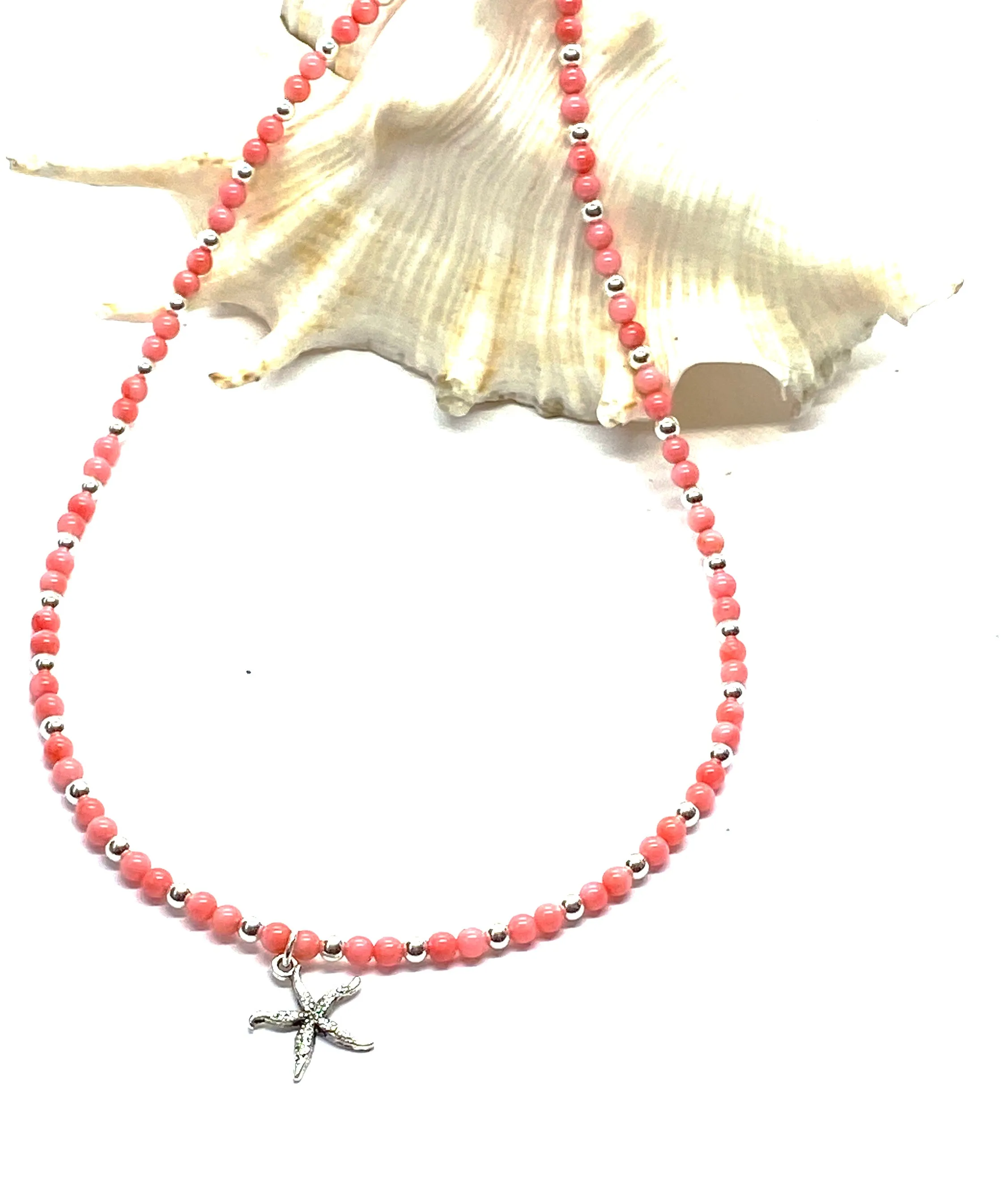 Delicate Coral Anklet