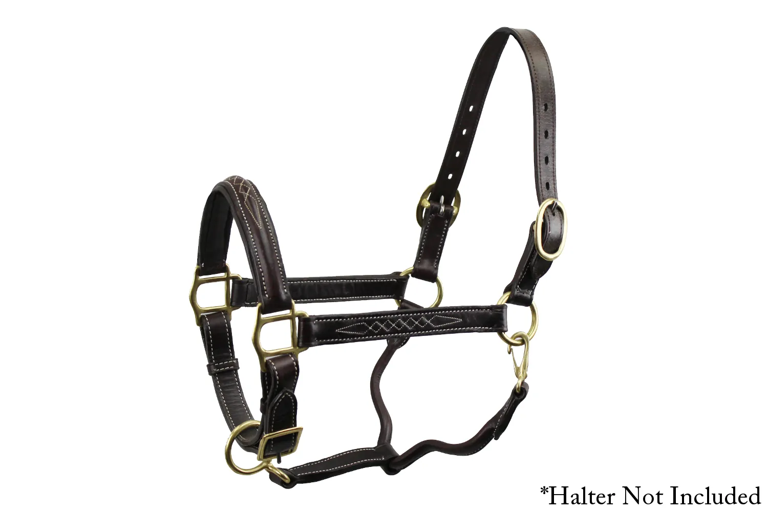 Derby Originals Double Stitched Leather Breakaway Halter Replacement Crown Available in 2 Lengths