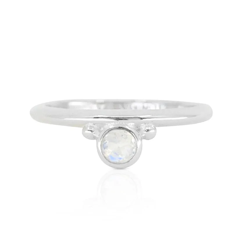 Dia Moonstone Silver Stacker