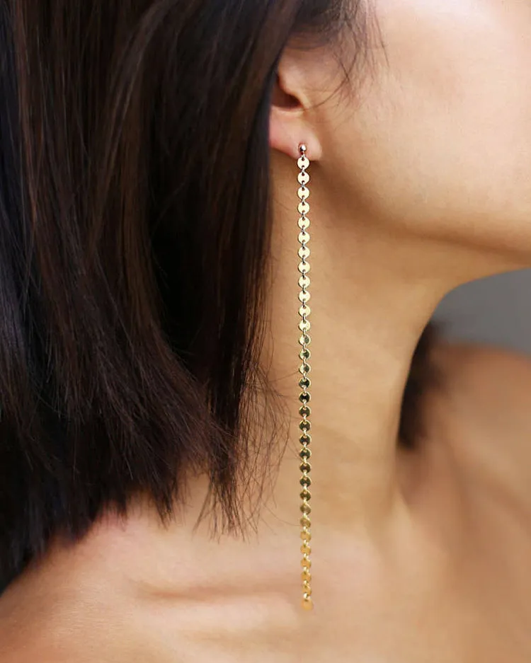 Disc Chain Earrings