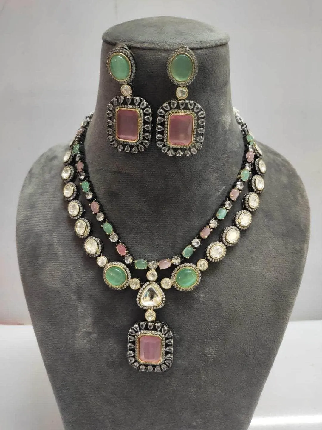 Double Layered Kundan Polki Necklace