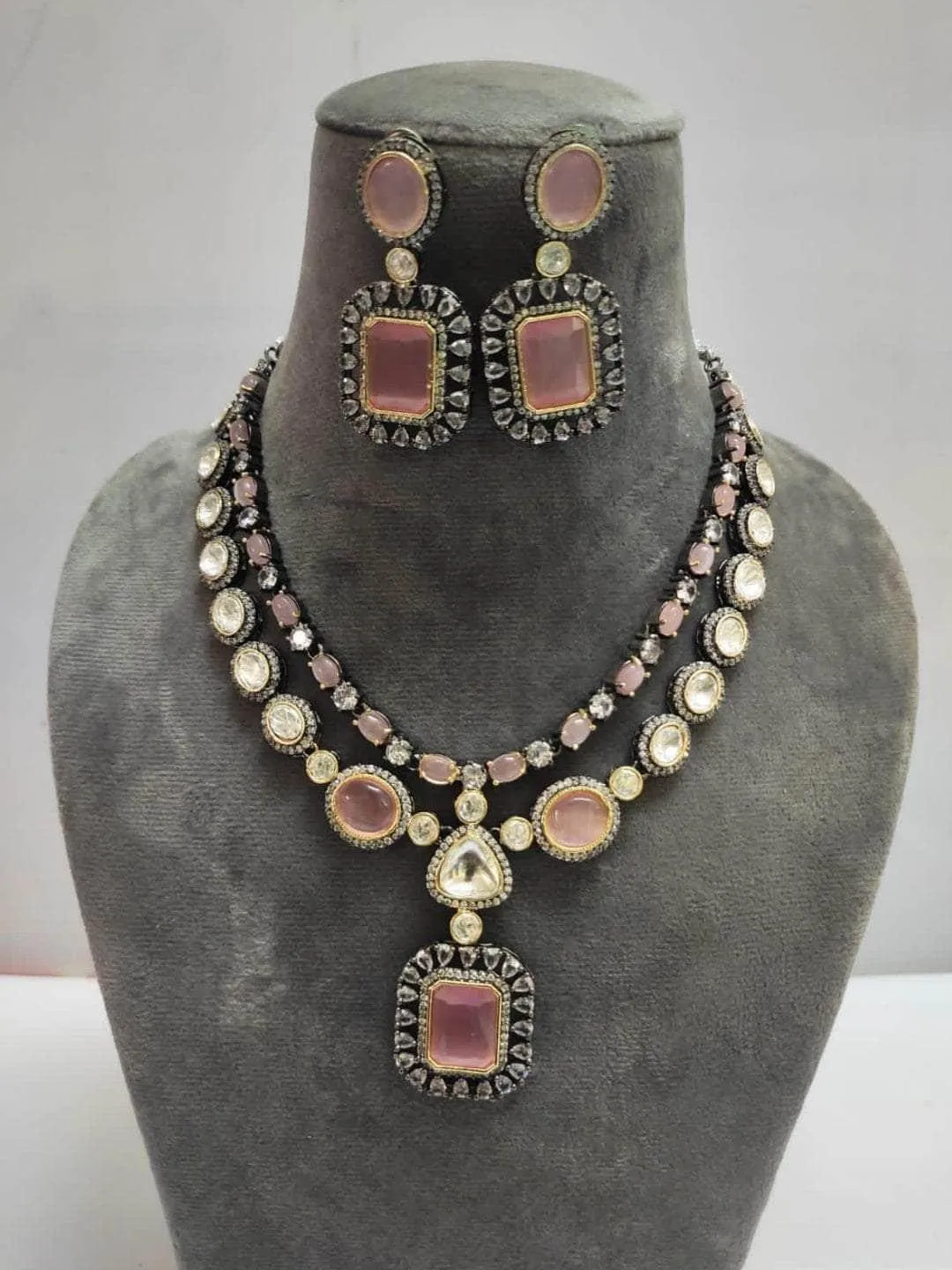 Double Layered Kundan Polki Necklace