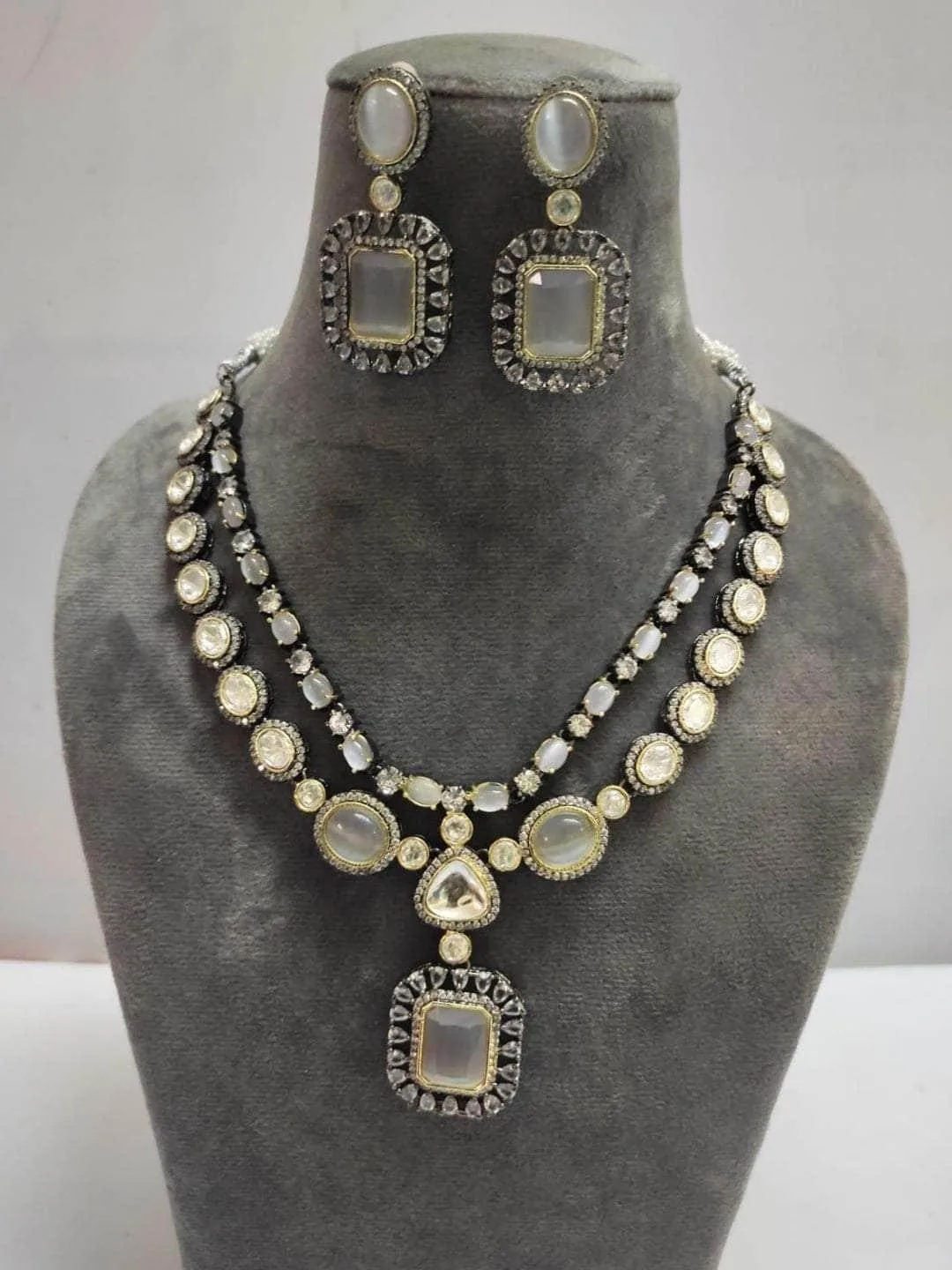 Double Layered Kundan Polki Necklace