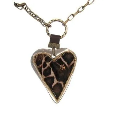 Enamel Heart Necklace With Pearls