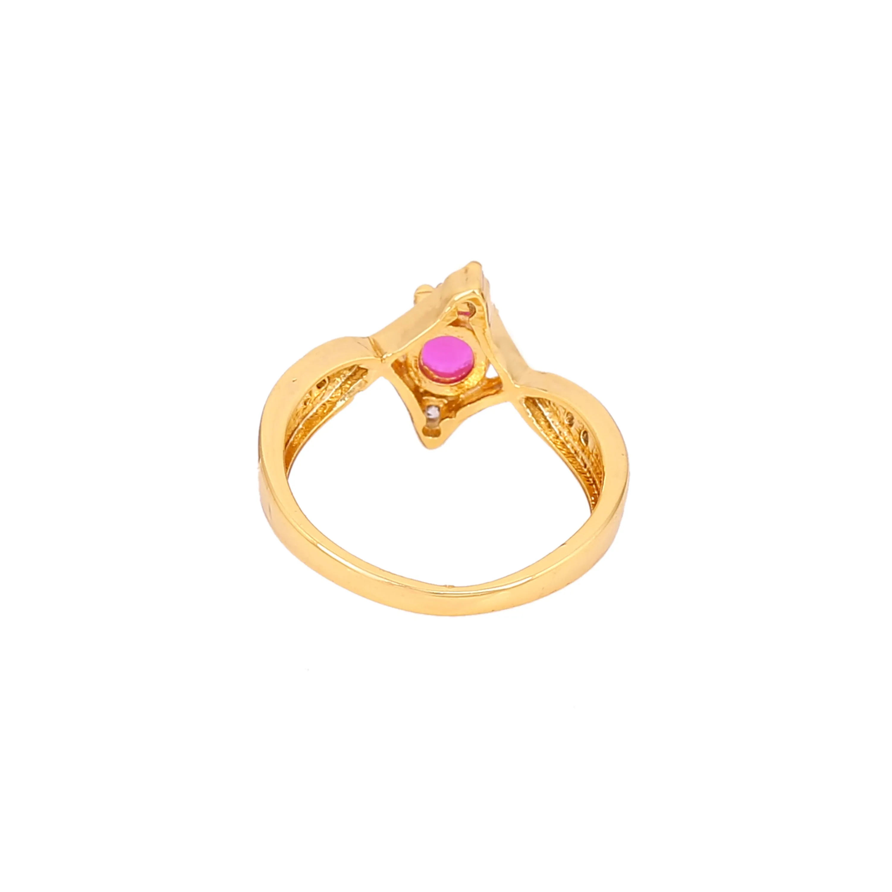 Estele Gold Plated CZ Splendid Finger Ring for Women