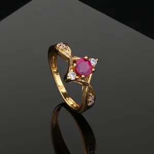 Estele Gold Plated CZ Splendid Finger Ring for Women