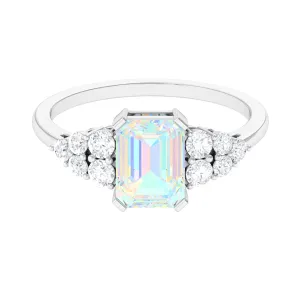 Ethiopian Opal and Diamond Designer Engagement Ring