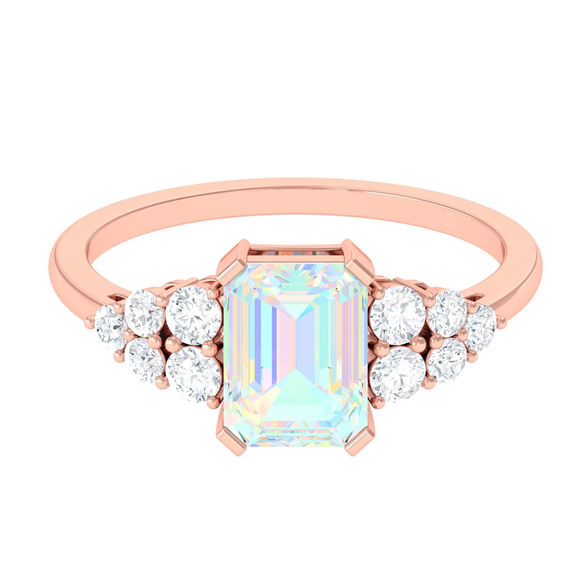 Ethiopian Opal and Diamond Designer Engagement Ring