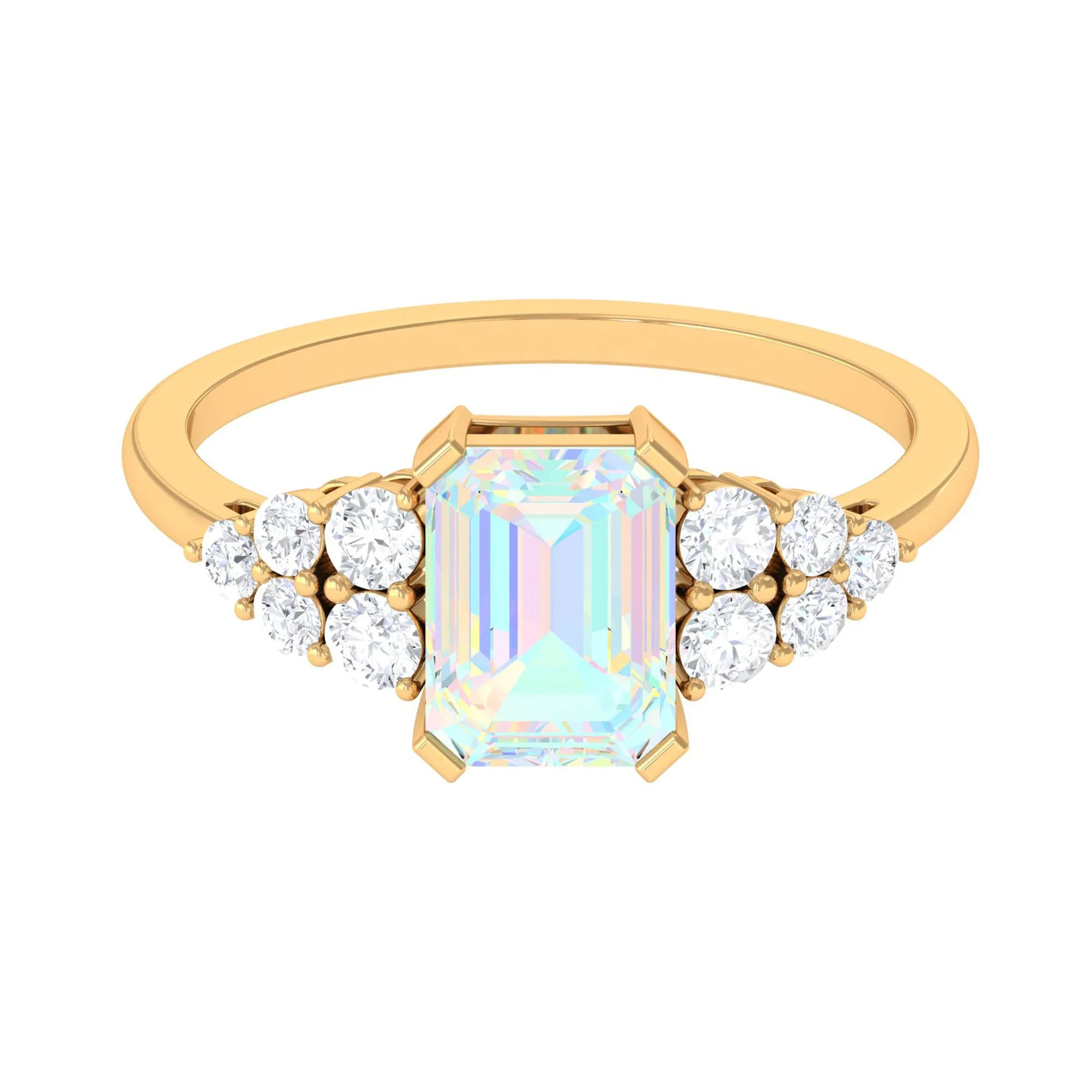 Ethiopian Opal and Diamond Designer Engagement Ring