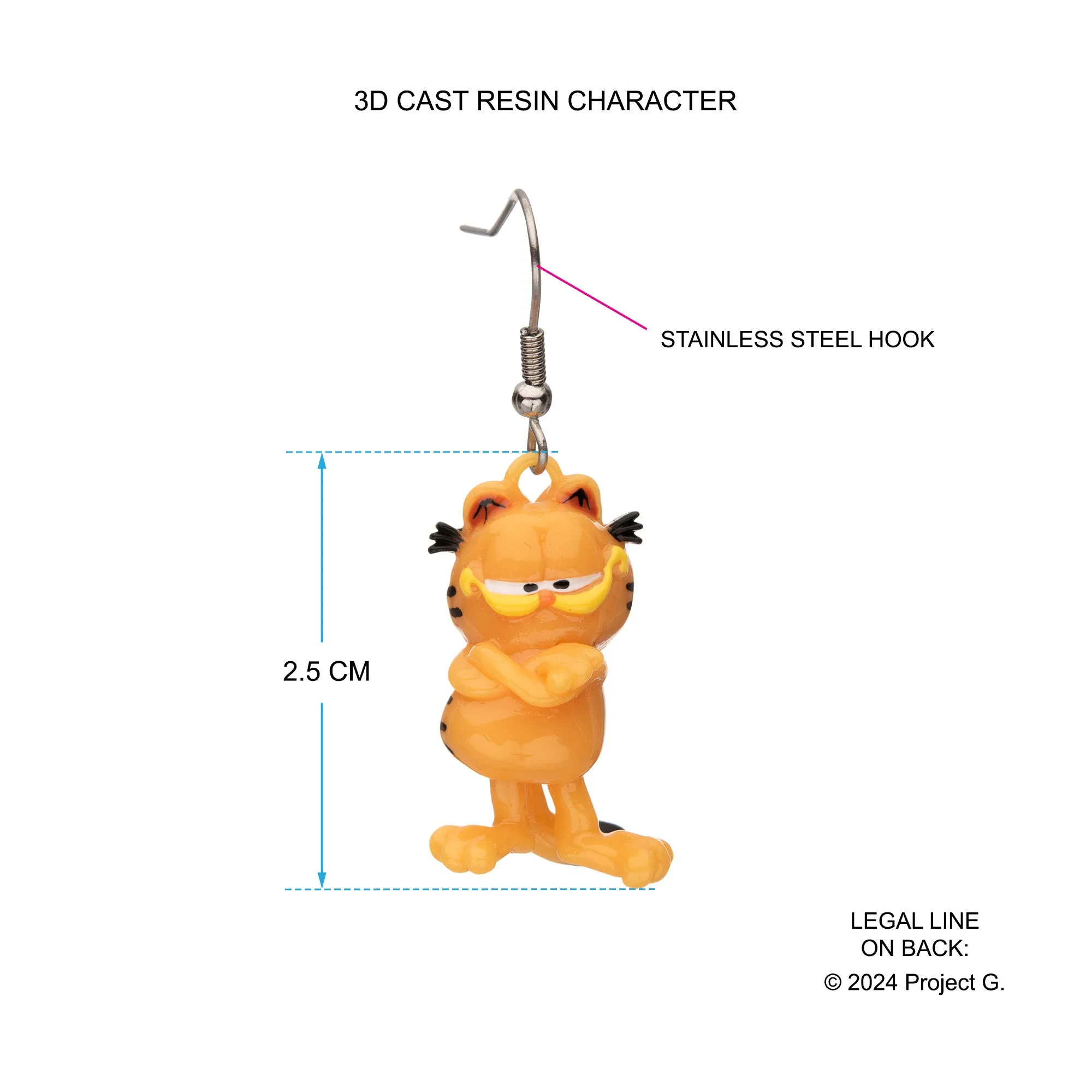 Garfield  3D Charm Dangle Earrings