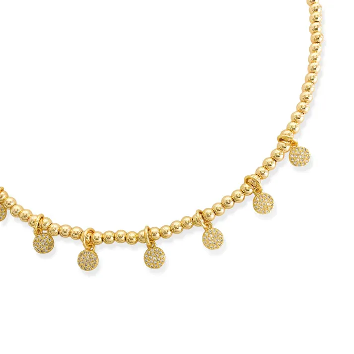 Gold Beaded Chain Necklace