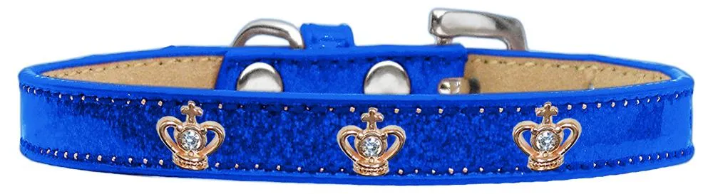 Gold Crown Widget Dog Collar Blue Ice Cream Size 20