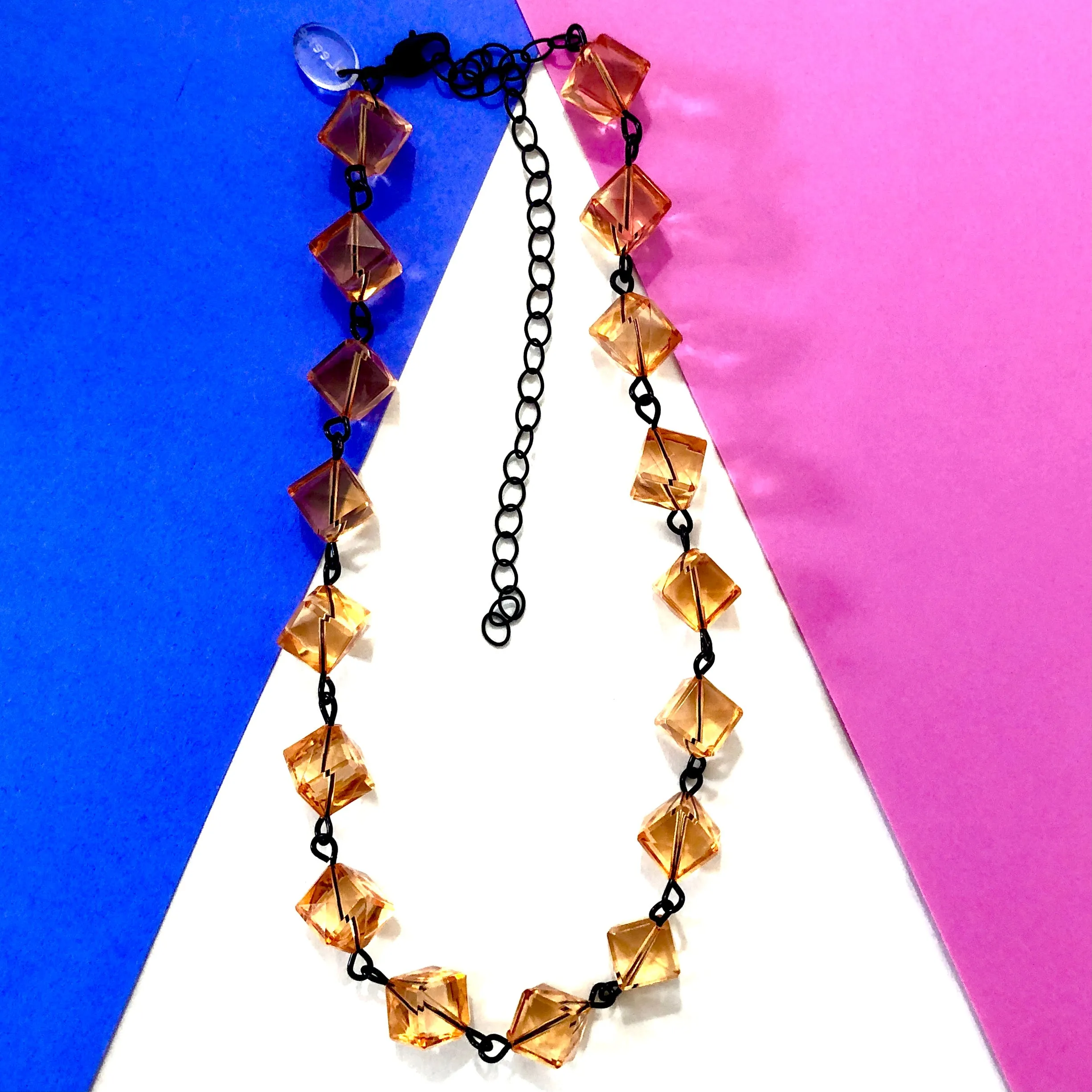 Golden Peach Beaded Amelia Necklace