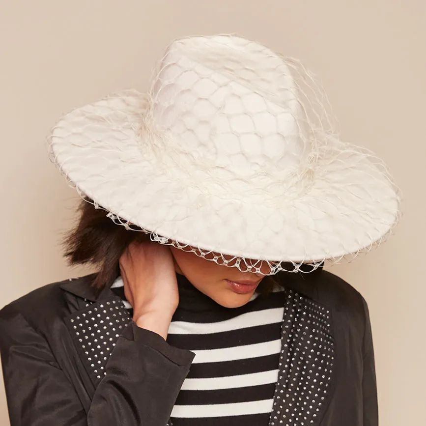 Harlowe Veil Wool Felt Fedora