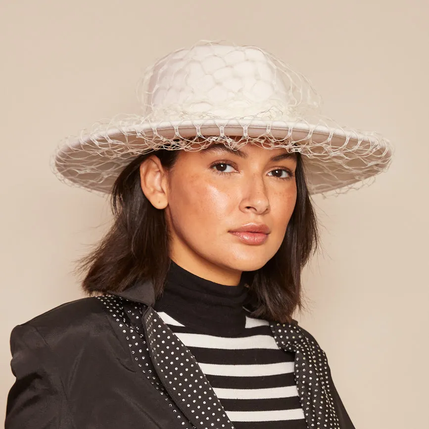 Harlowe Veil Wool Felt Fedora