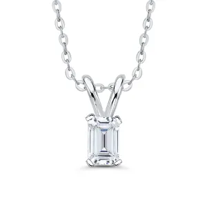 IGI Certified 1.52 ct. G - VS1 Emerald Cut Lab Grown Diamond Solitaire Pendant Necklace in 14K Gold