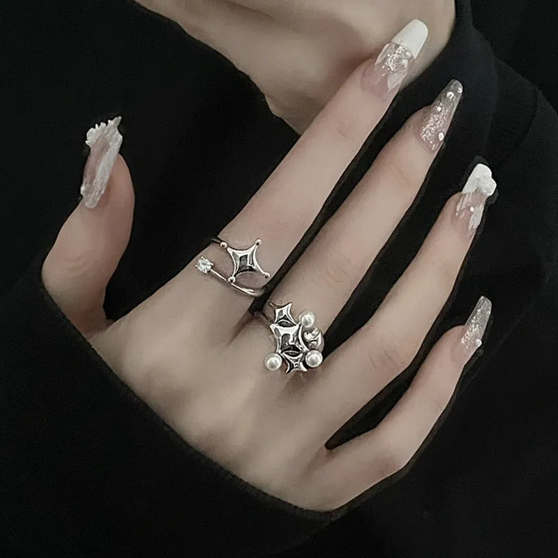 Irregular Cross Star Moonstone Ring Collection