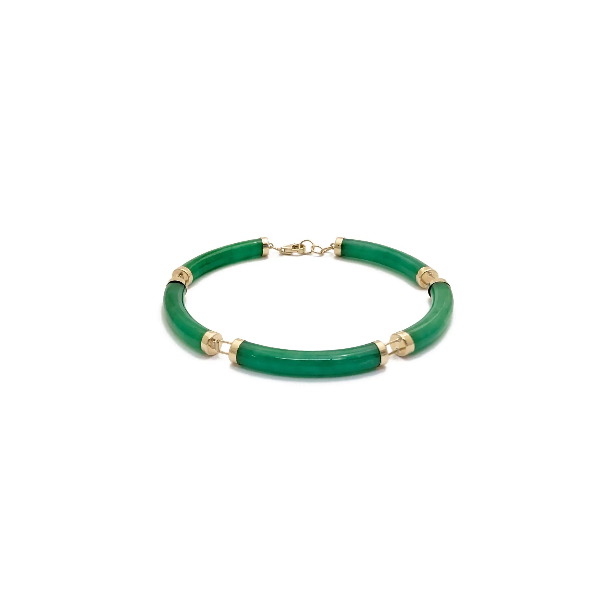 Jade Curved Link Bracelet (14K)