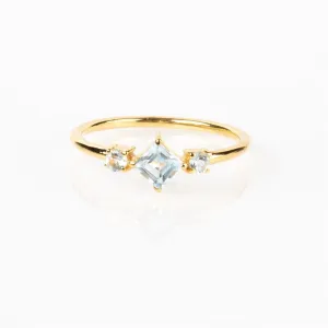 Light Blue Topaz Princess Ring