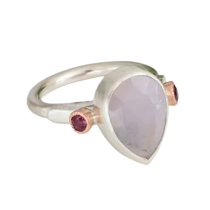 Lilac Grey Sapphire and Ruby Statement Ring