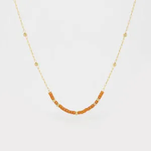 L'orange beaded delicate necklace