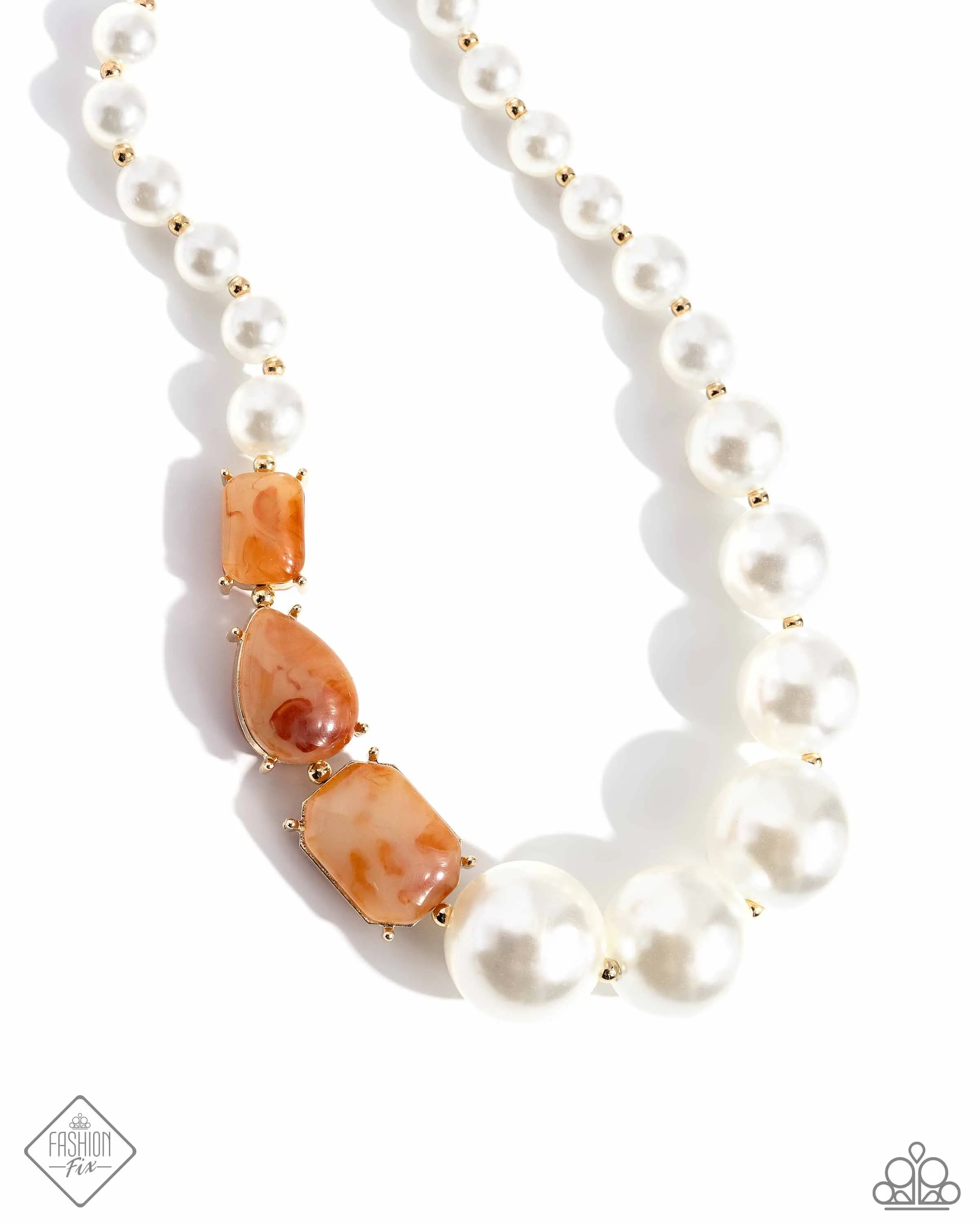 Marbled Moment - Orange Necklace - Paparazzi Accessories