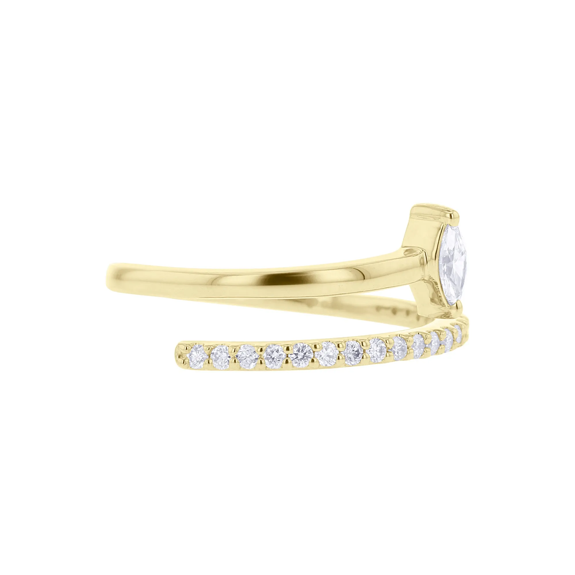 Marquise Spiral Diamond Ring