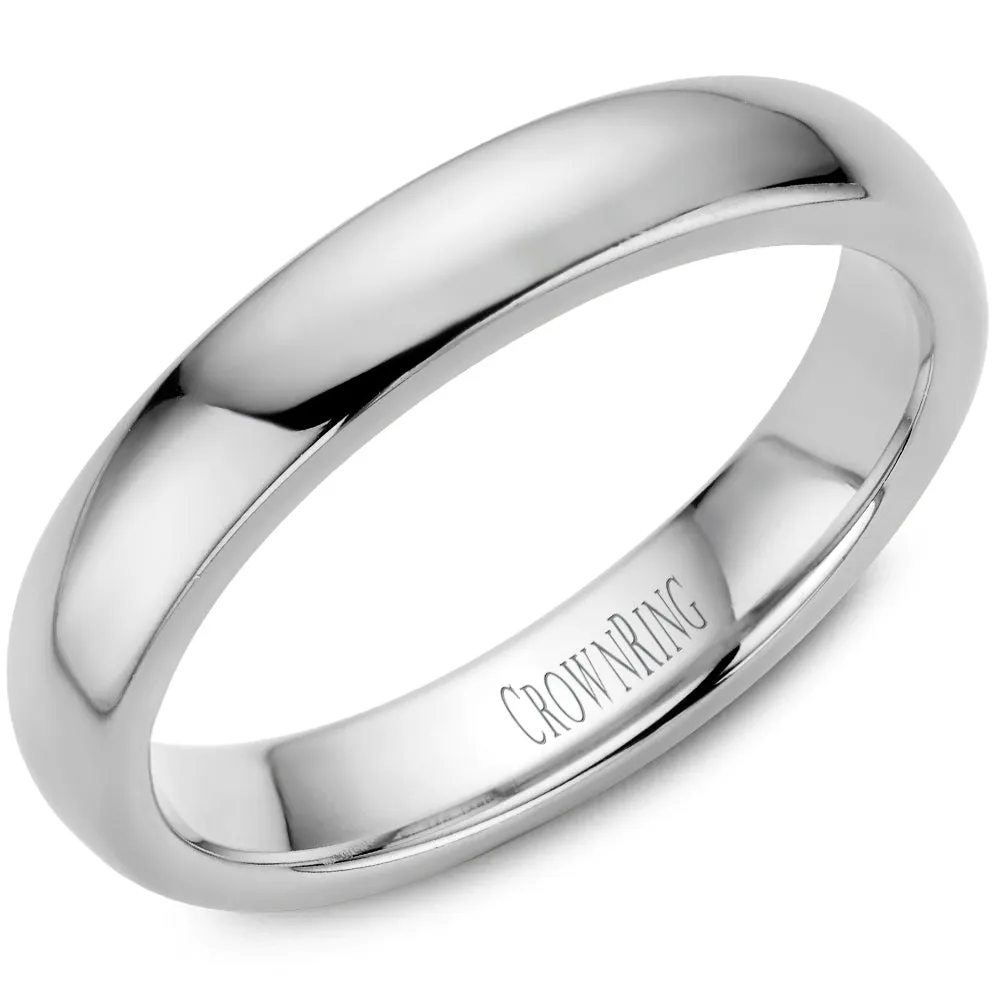 Men's Traditional White Gold Wedding Band