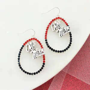 Mississippi Crystal Loop Earrings