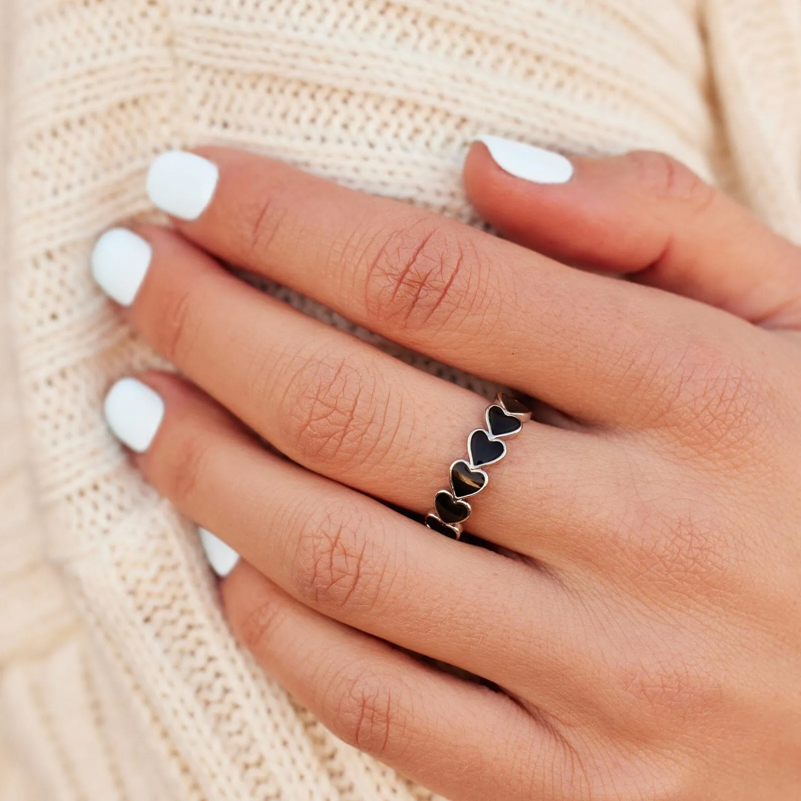 Mood Love Hearts Band Ring