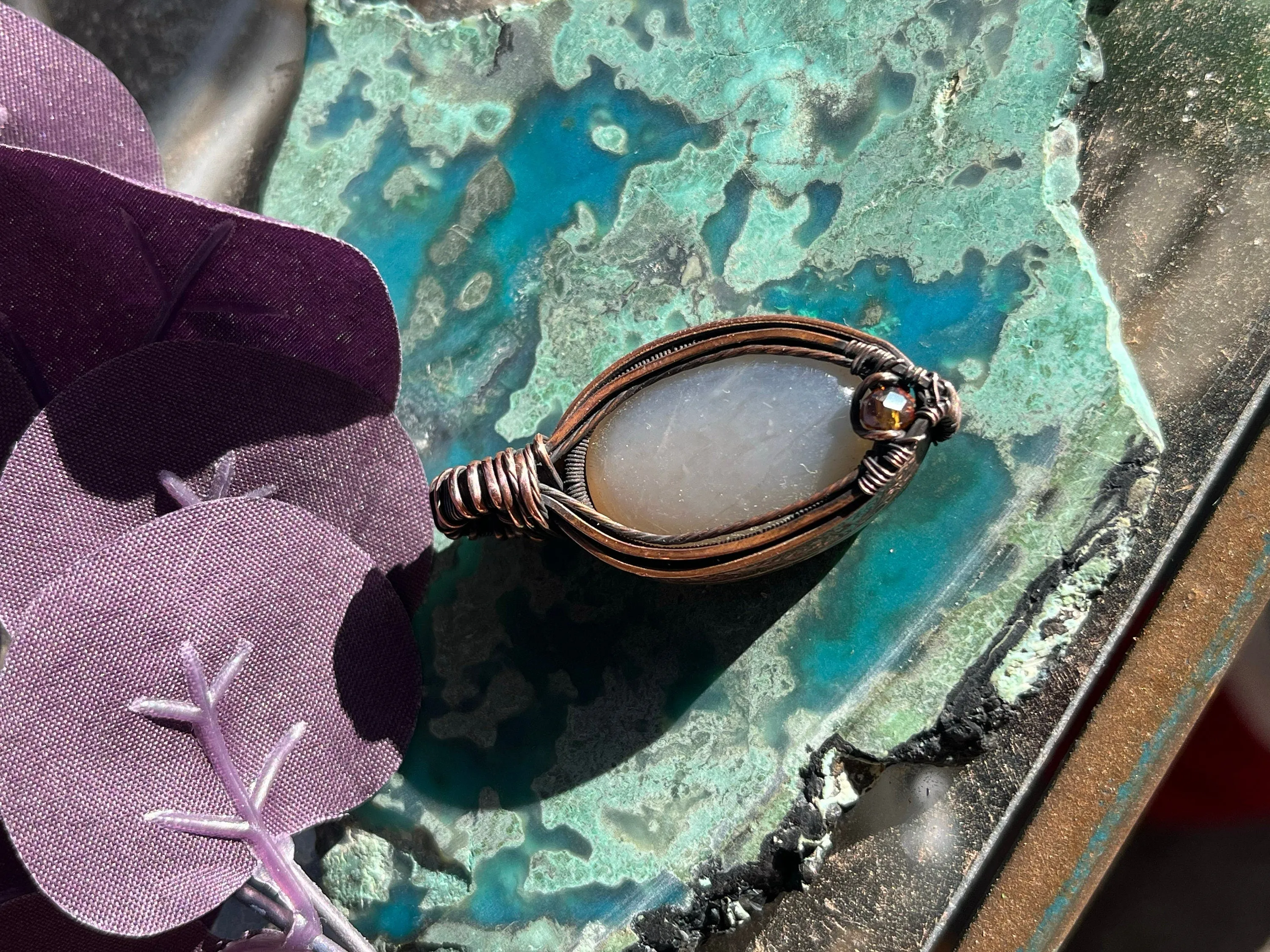 Moonstone Copper Pendant