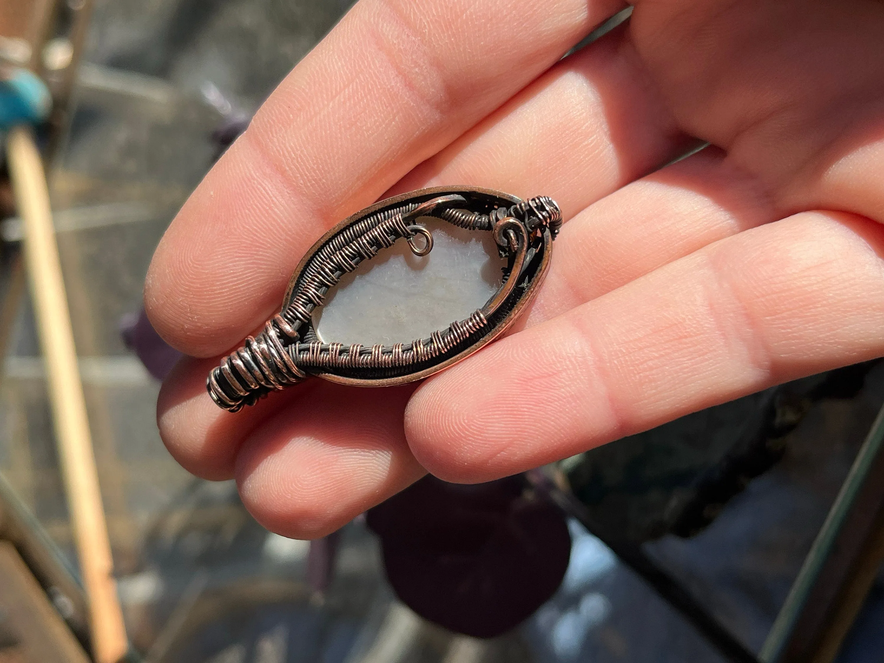 Moonstone Copper Pendant