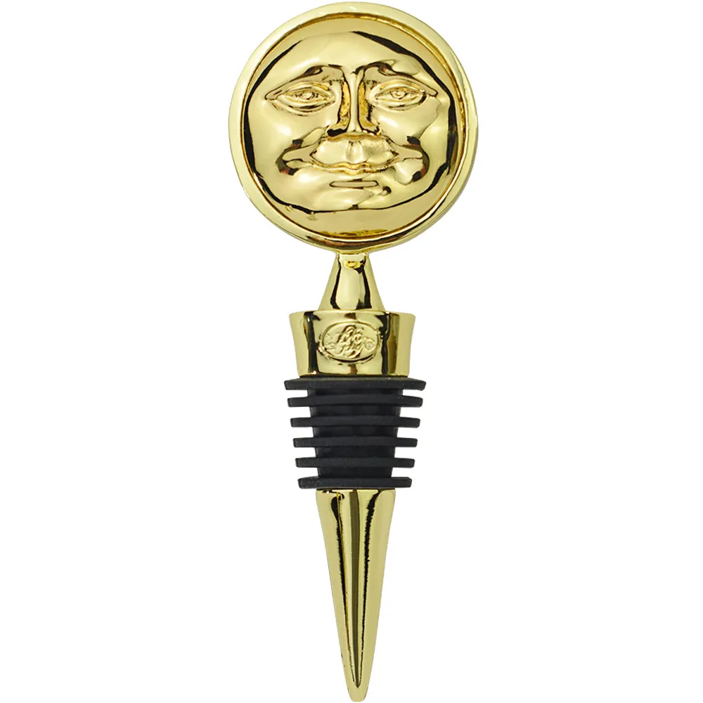 Mystic Goddess Seaview Moon Bottle Stopper(Goldtone/Mystic Blue Sphinx)