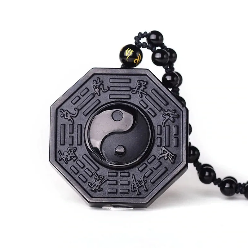 OBSIDIAN YIN AND YANG PENDANT