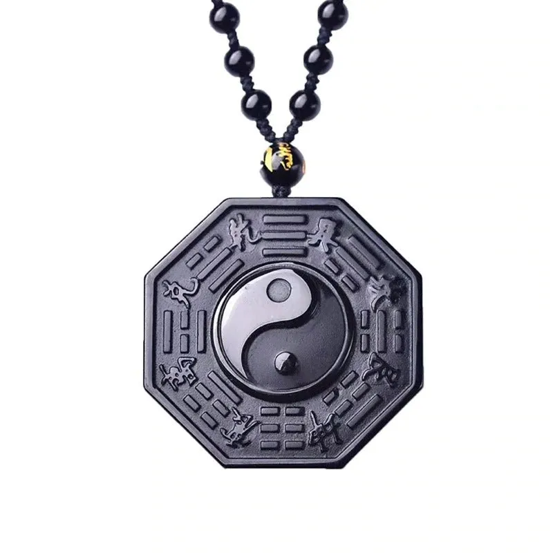 OBSIDIAN YIN AND YANG PENDANT