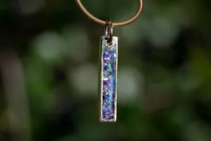 Opal Bar Pendant with Cremation Ash - Engravable