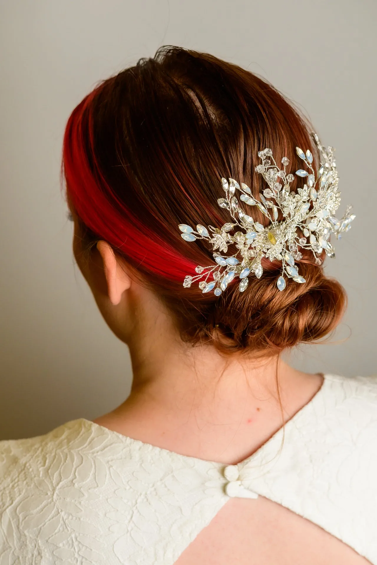 Opal Flower Hair Clip