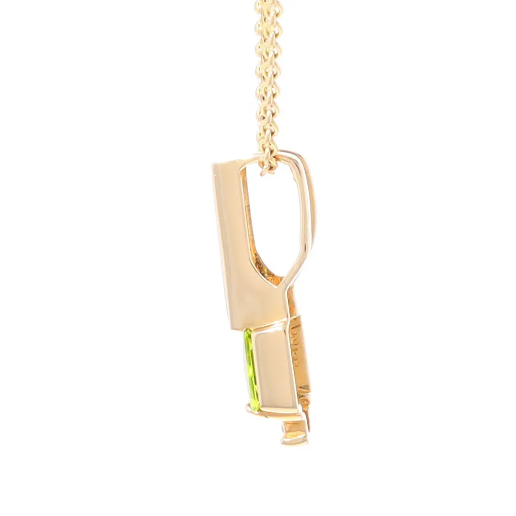 Opal Pendant Rectangle Inlaid with Peridot and .03ctw Round Diamond