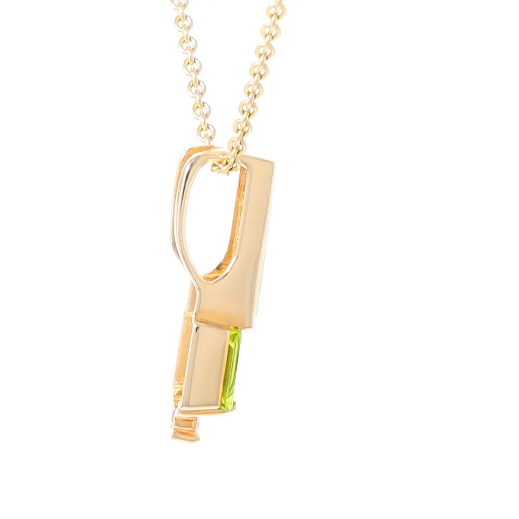 Opal Pendant Rectangle Inlaid with Peridot and .03ctw Round Diamond