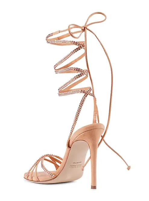 Paris Texas Holly Nicole Lace-Up Sandal PX704 Peach Moonstone