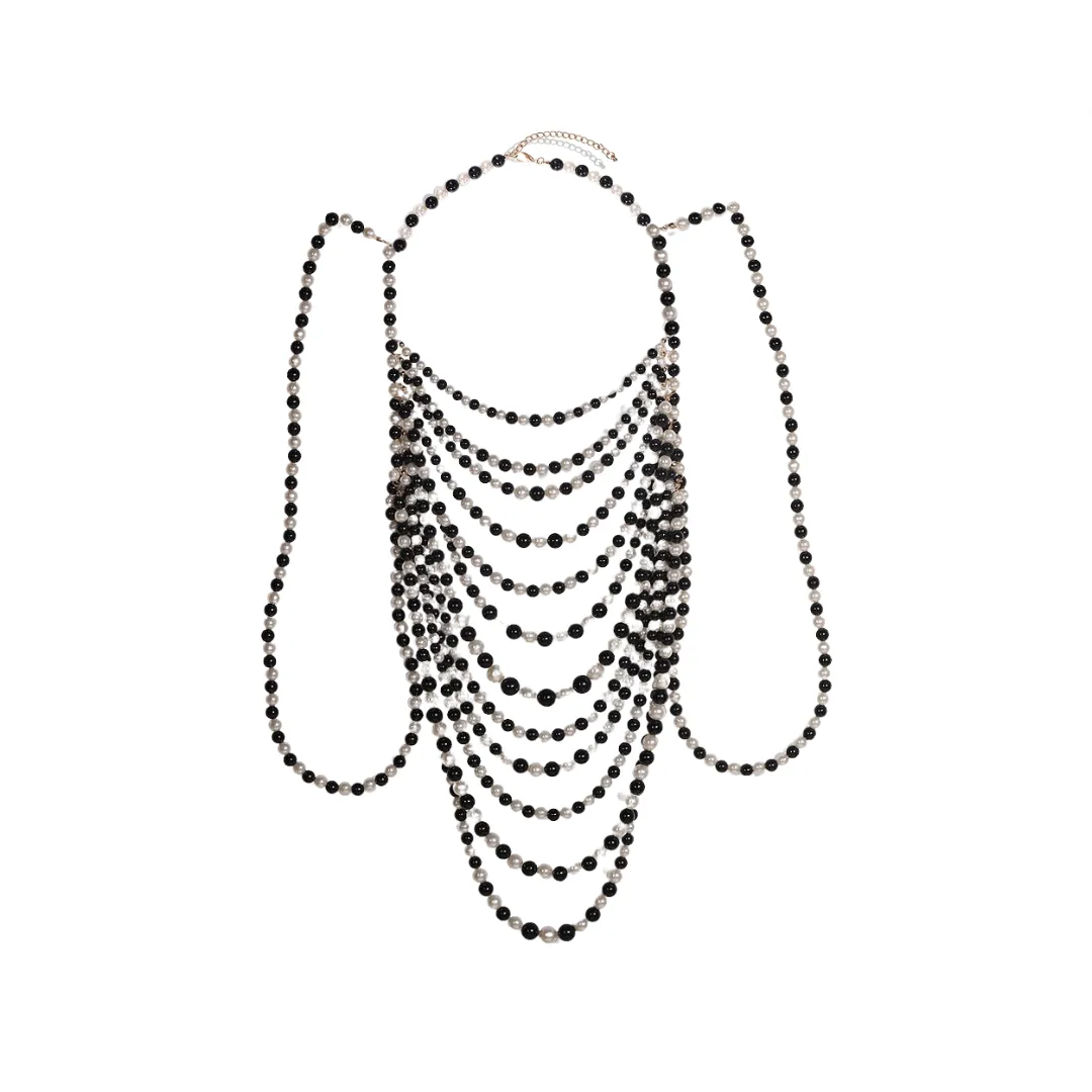 Pre Order:  Multi Layered Chain Beaded Necklace