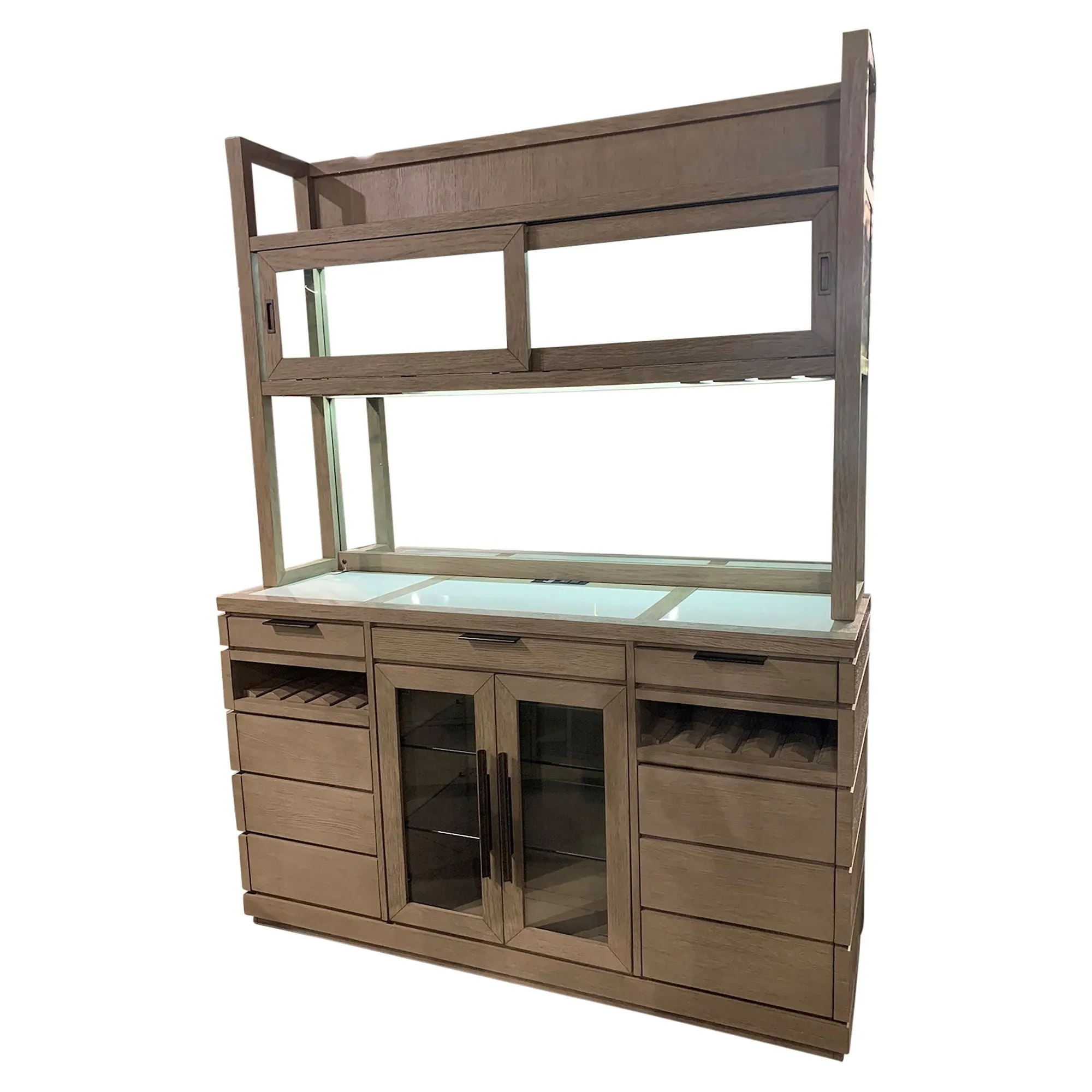 Pure Modern Dining - Buffet and Open Hutch - Moonstone