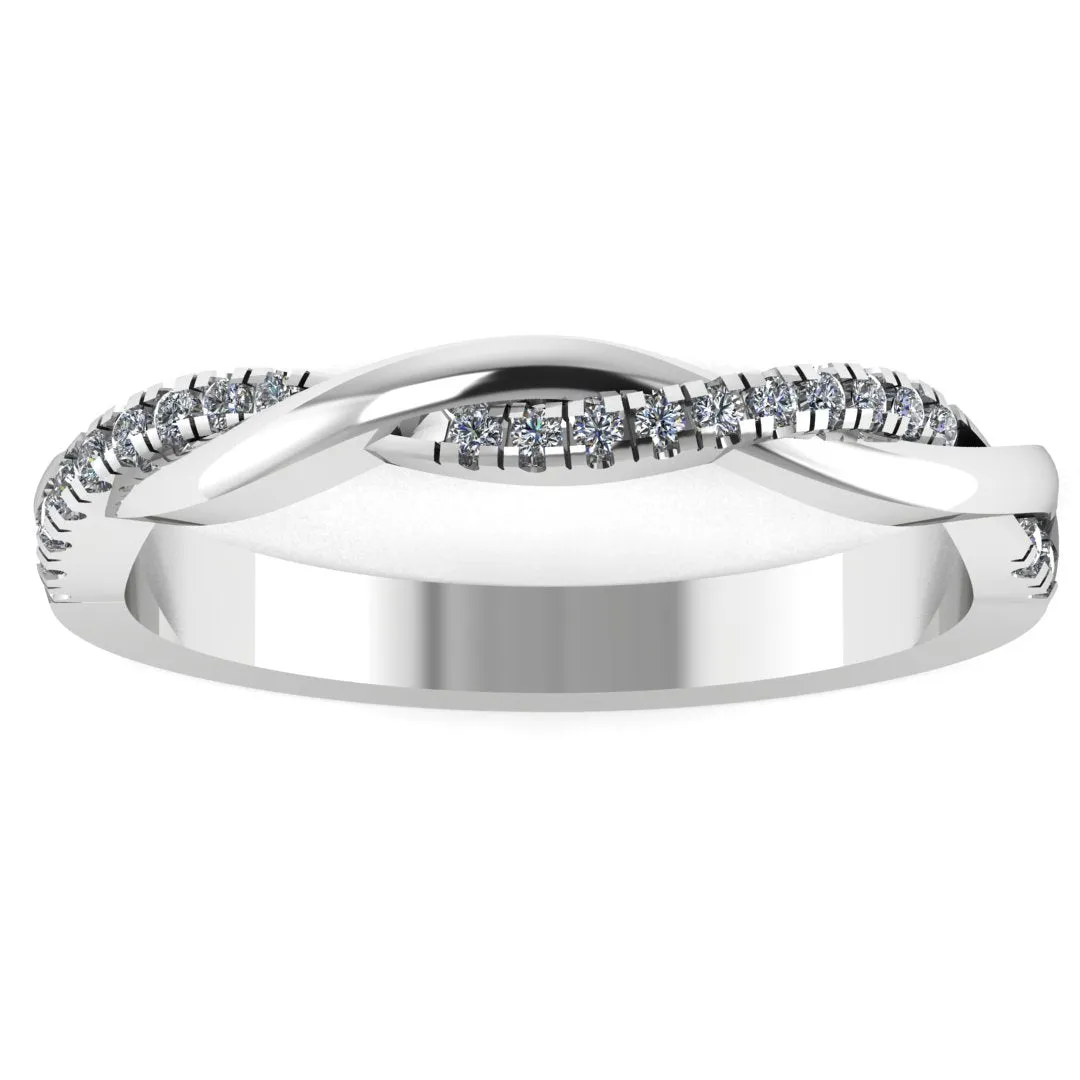 "Noemi" Twist Micro Set 0.10ct Diamond Eternity Ring ET68