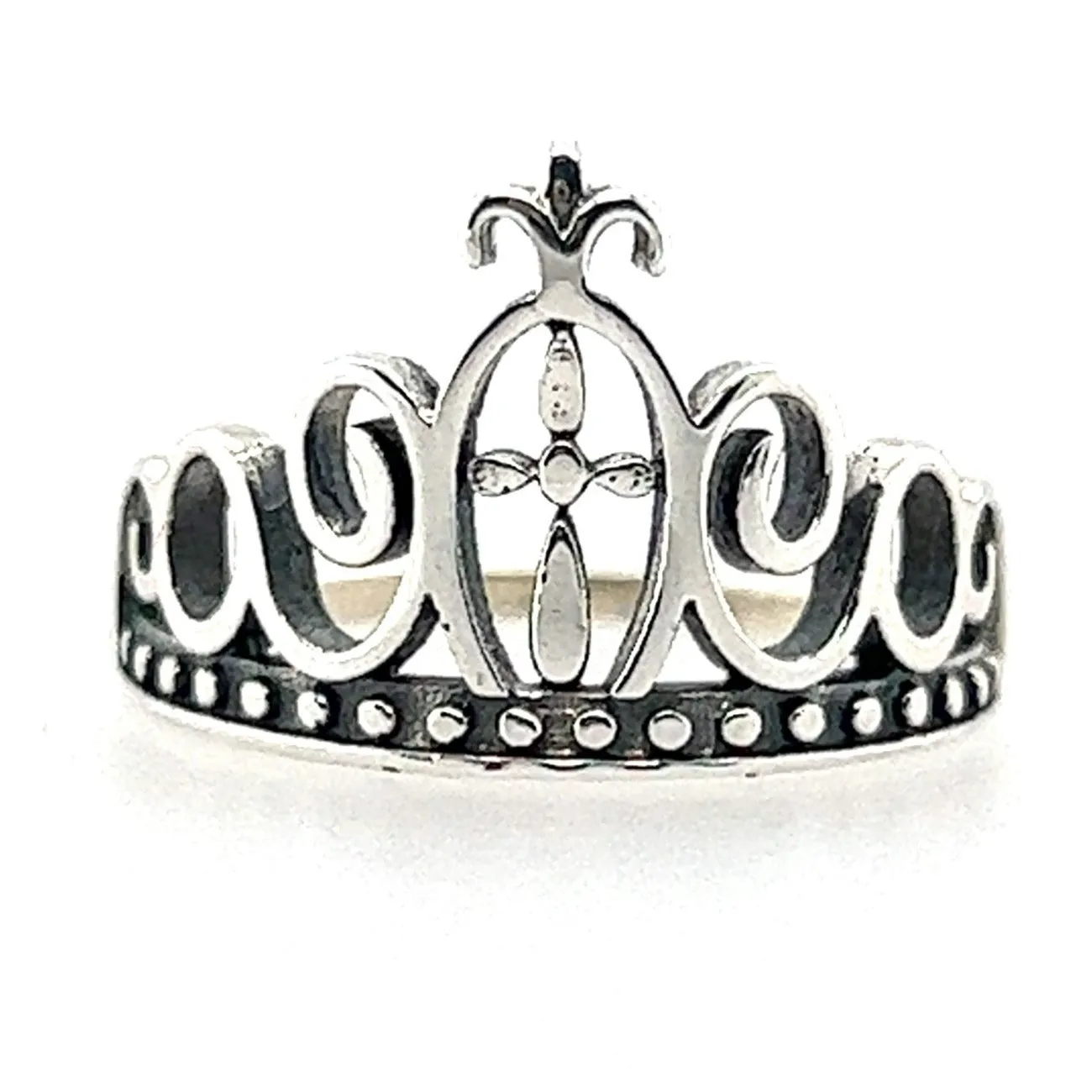 R178 Crown With Cross Ring