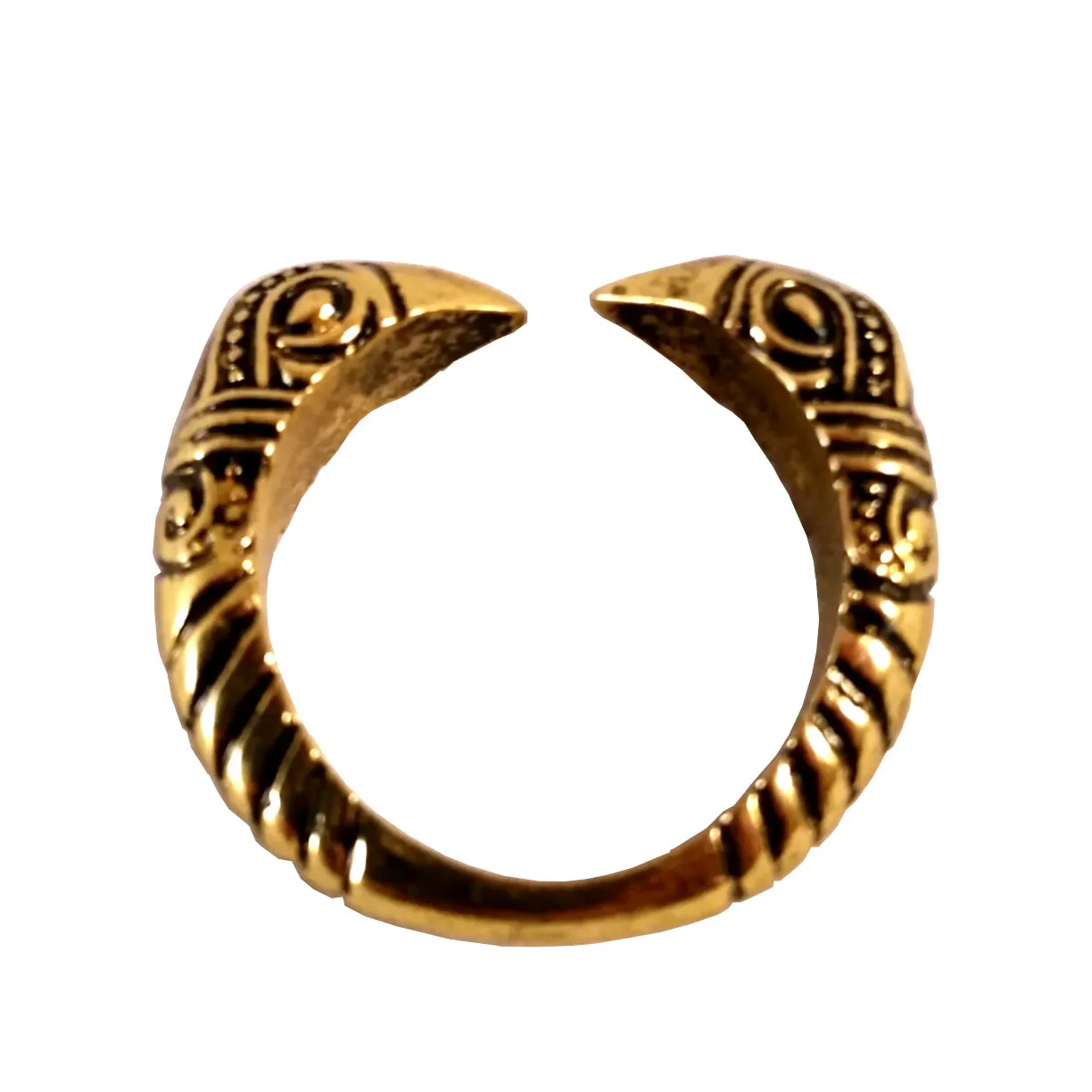 Raven Ring Gold Viking Norse