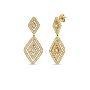 Roberto Coin 18K Yellow Gold Diamante Diamond Dangle Earrings