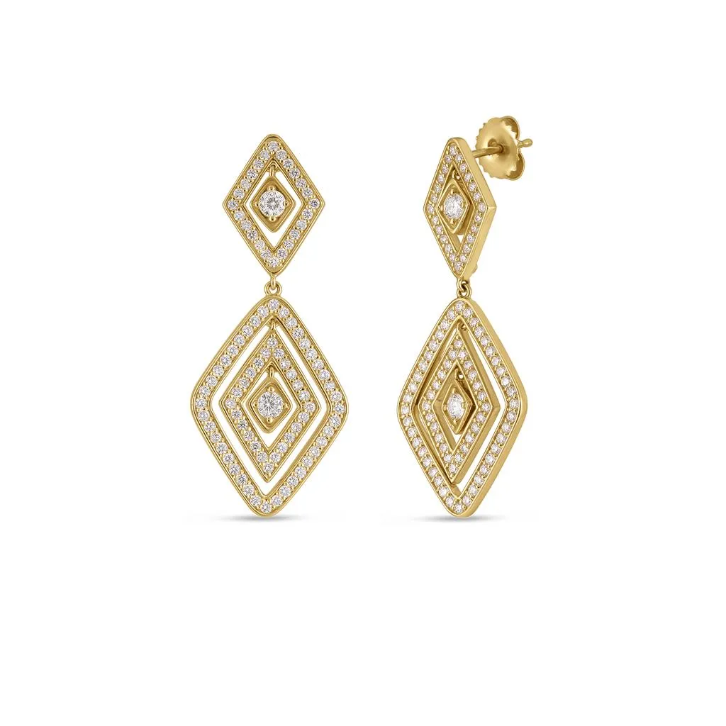 Roberto Coin 18K Yellow Gold Diamante Diamond Dangle Earrings