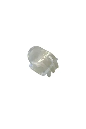 Round Claw Clip Mini | White Opal