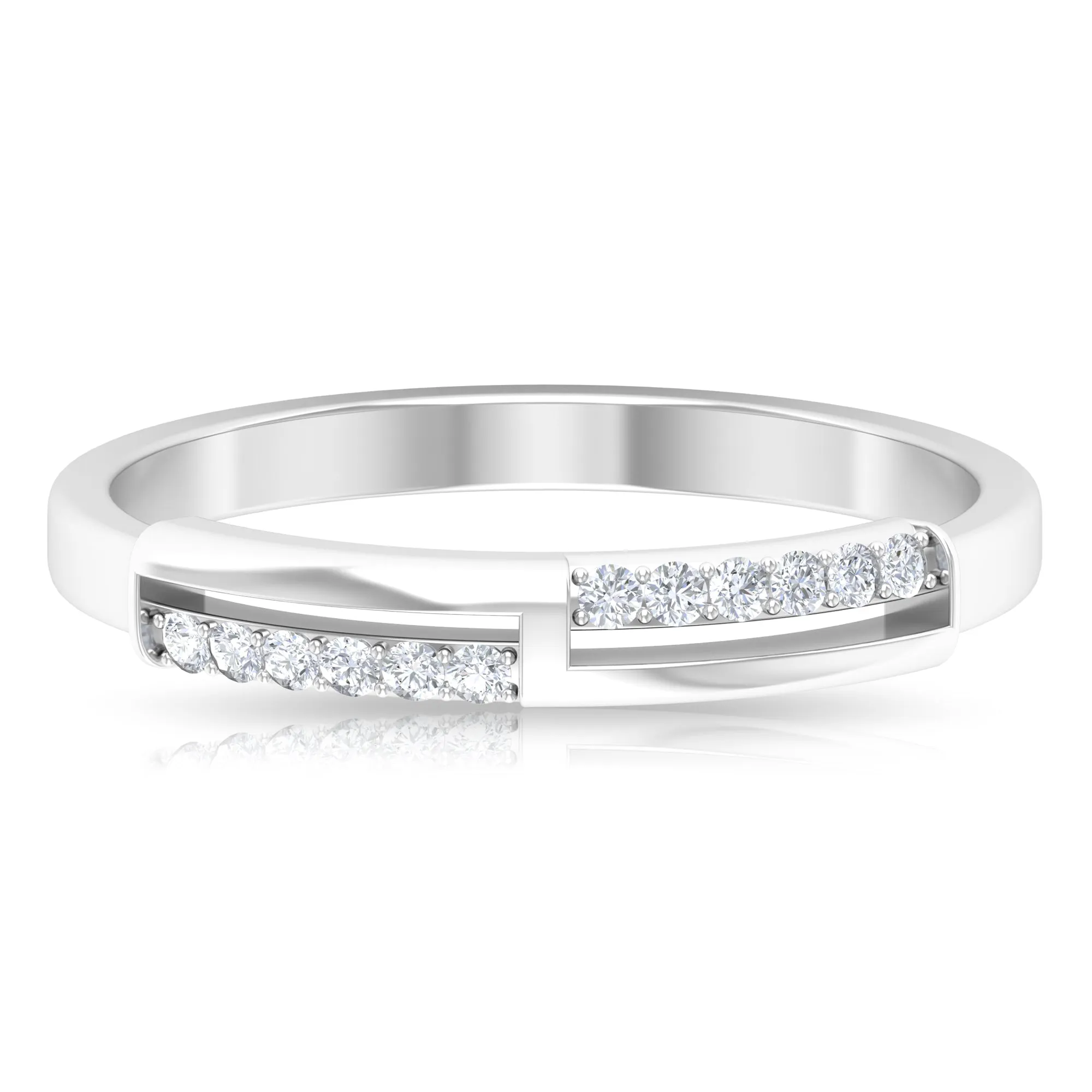 Round Diamond Band Ring in Prong Setting