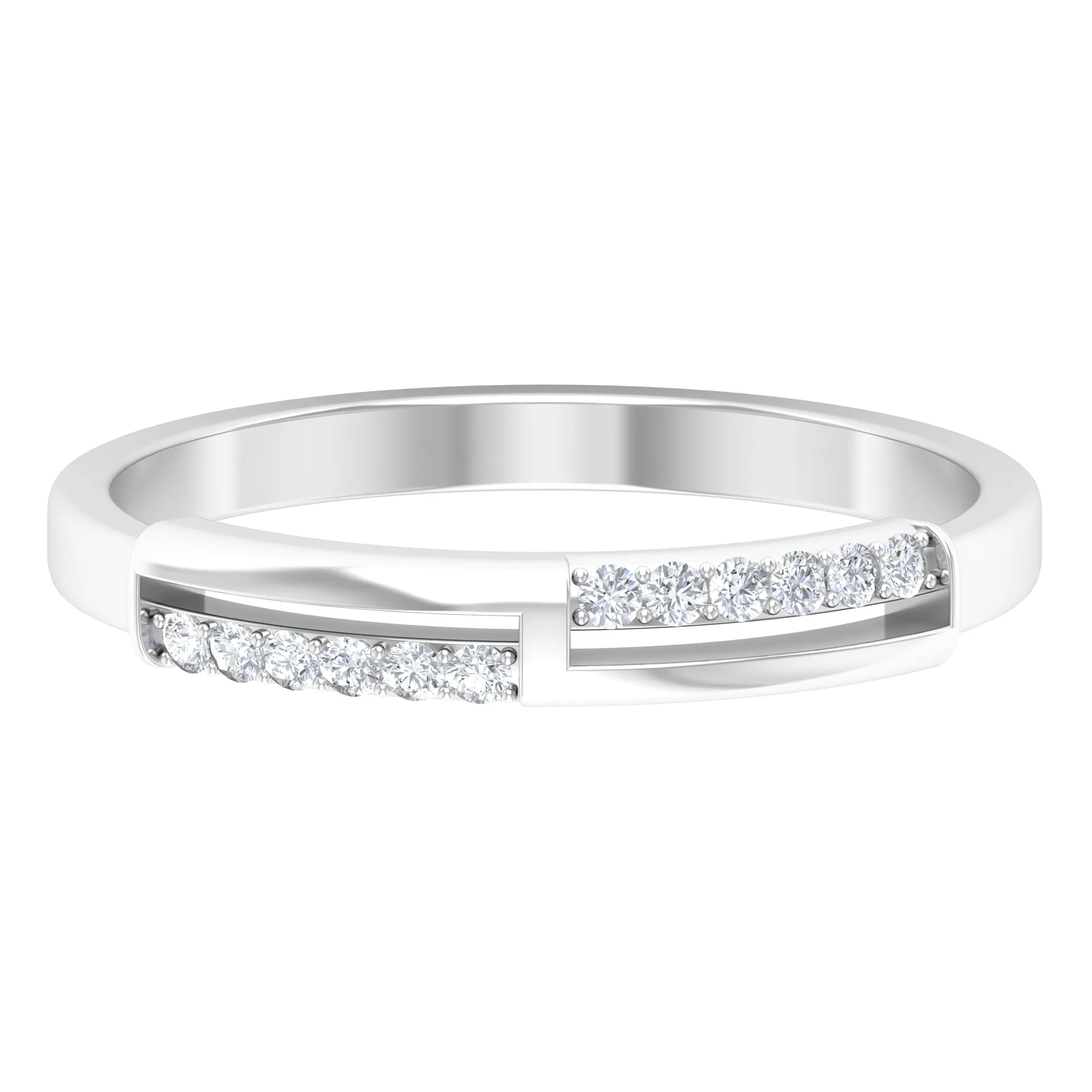 Round Diamond Band Ring in Prong Setting